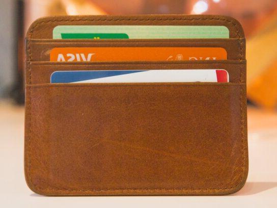 wallet with credit cards